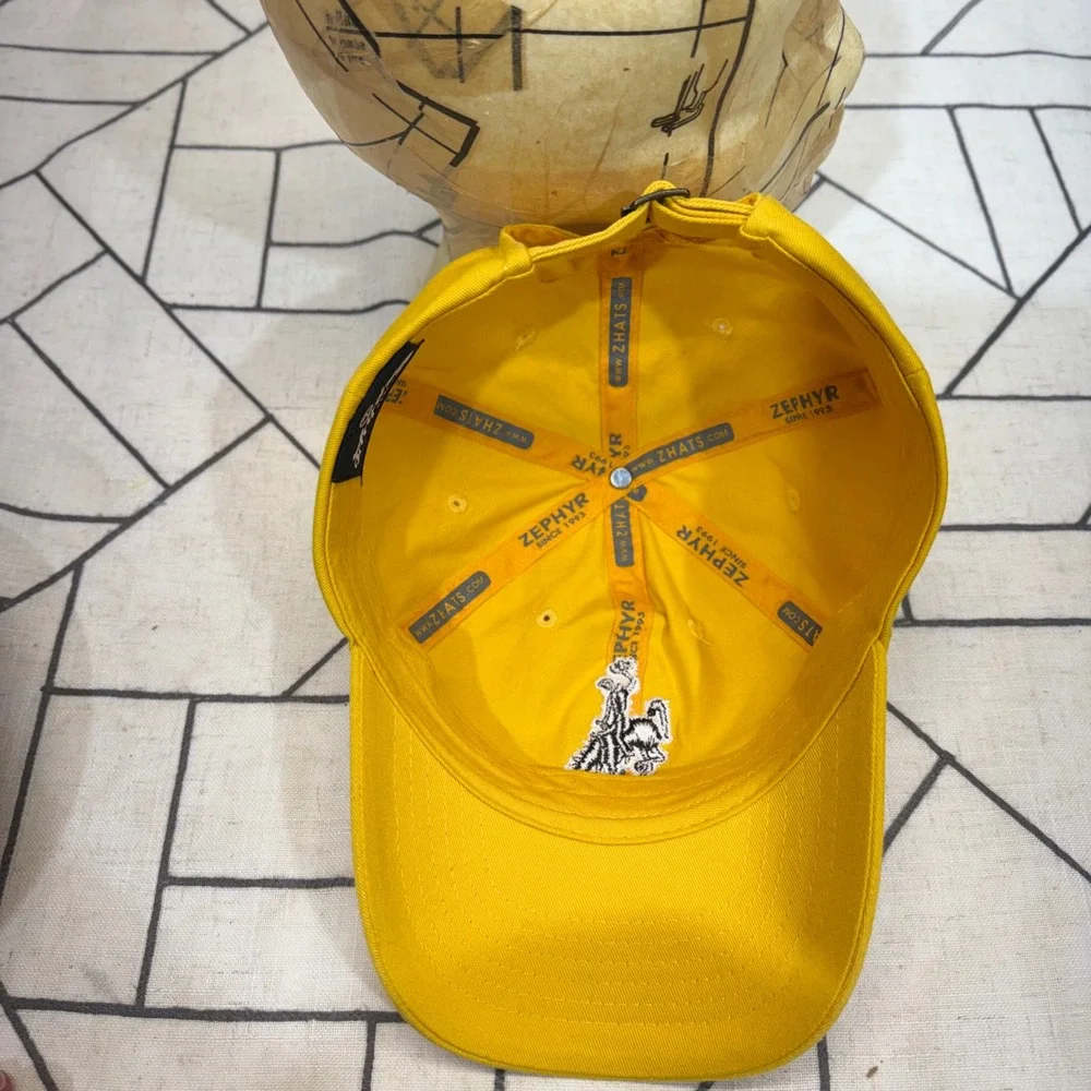 Zephyr Wyoming‎ Cowboys Hat OSFM Yellow Bucking Horse Embroidered Dad Cap